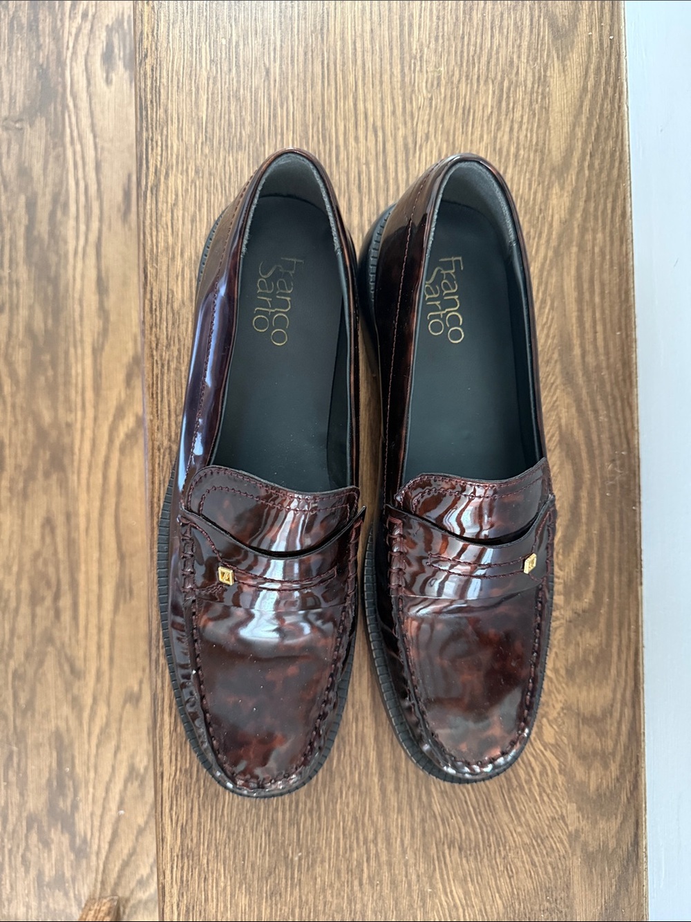 Franco Sarto Men’s Dark Brown Patent Penny Loafers